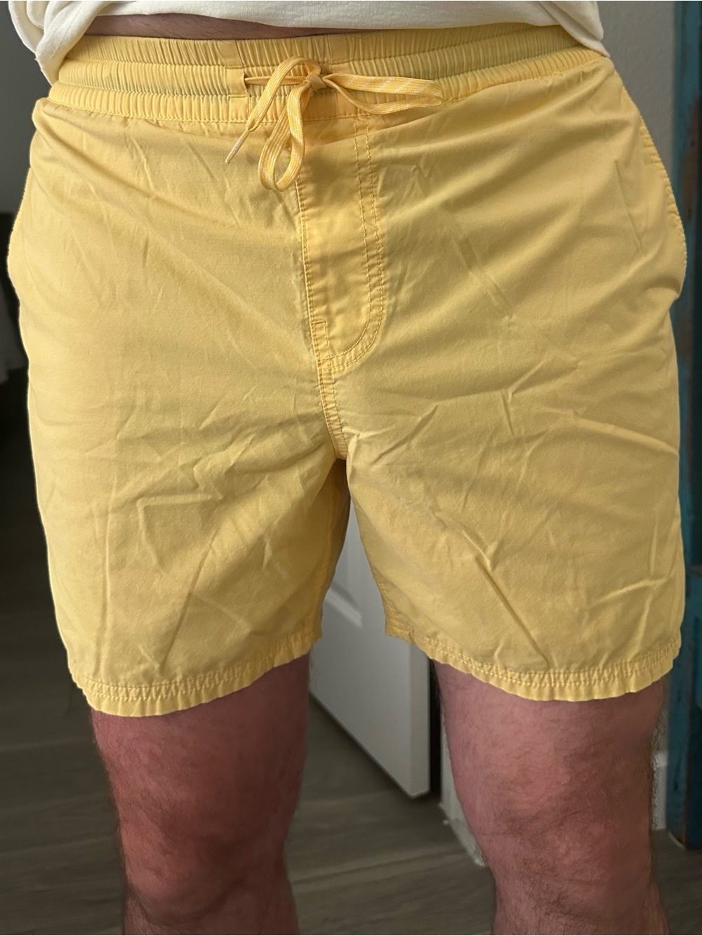 Yellow Drawstring Swim/Beach Shorts